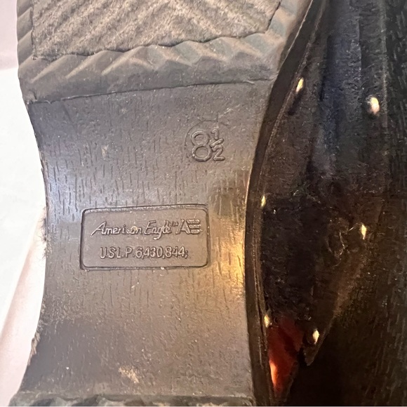 VINTAGE | Rare Y2K American Eagle black suede faux fur clogs - Picture 9 of 9